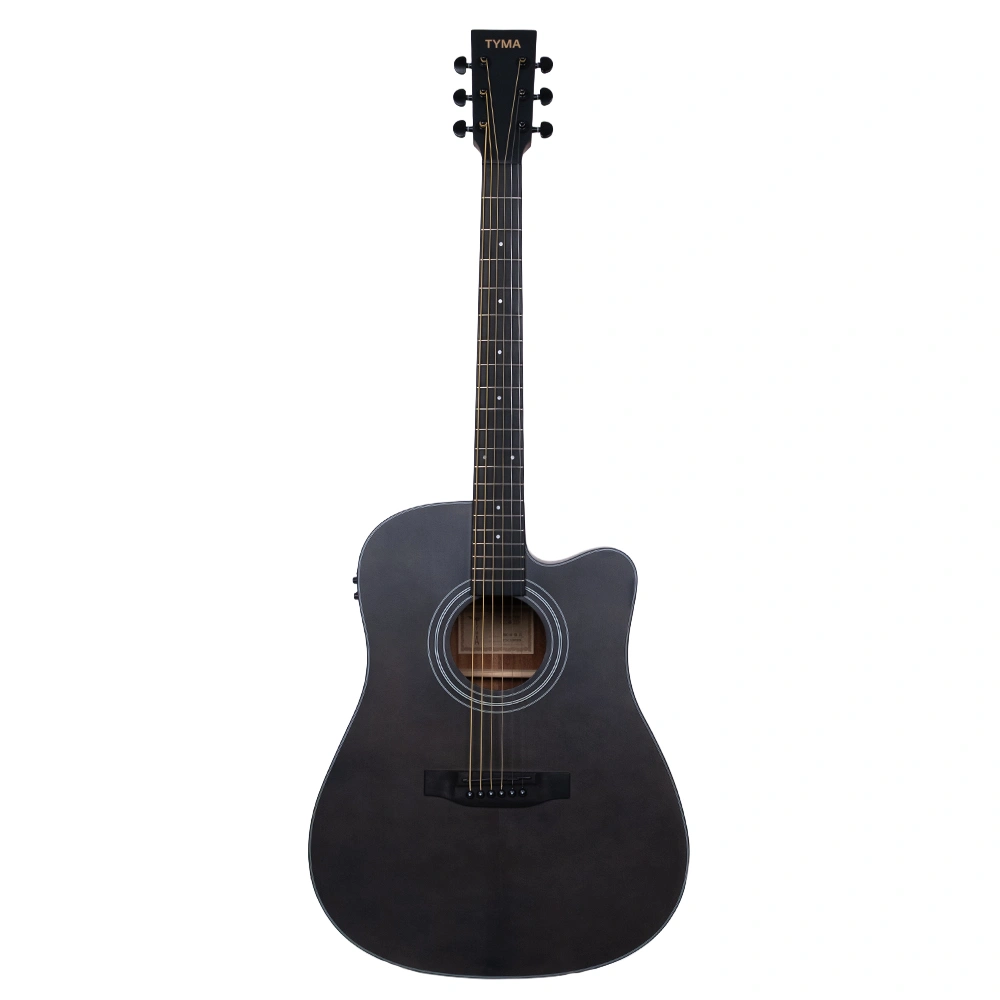 TYMA HDC-60 BK CE Dreadnought Cutaway Elektro Akustik Gitar